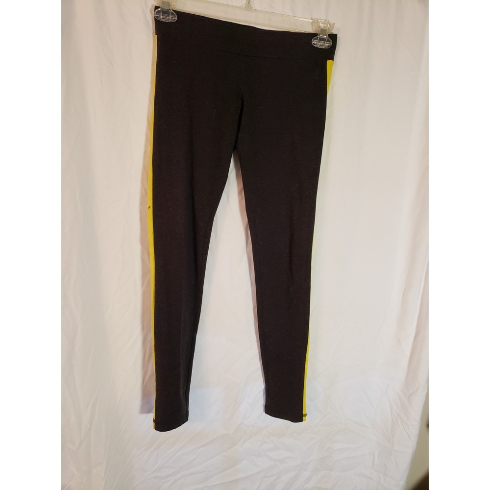 Women's NY & Co Gray With Yellow Striped Leggings Size XS